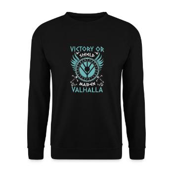 Victory Or Valhalla Shield Maiden Chemise Historian - Sweat-shirt Unisexe - noir - Devant - Alina (178cm) & Michal (187cm)