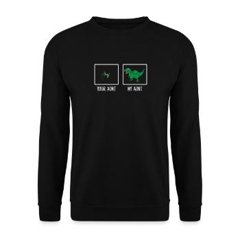 You Aunt, My Aunt Lizard Dinosaur Comparison Cool - Unisex Pullover - Schwarz - Vorne - Alina (178cm) & Michal (187cm)