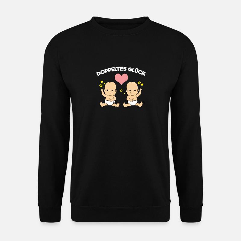 Doppeltes Glück Babys Zwillinge Schwanger - Unisex Pullover - Schwarz