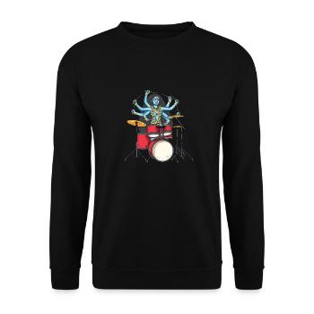 Kali Goddess Playing Drums Drummer Band - Unisex Sweatshirt - black - Front - Alina (178cm) & Michal (187cm)