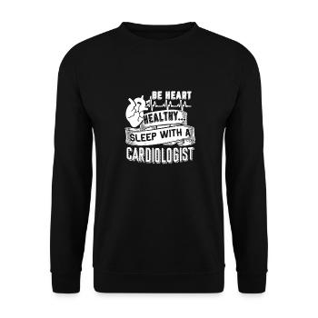 Cardiologue dormir avec un cardiologue - Sweat-shirt Unisexe - noir - Devant - Alina (178cm) & Michal (187cm)
