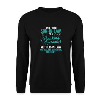 I Am A Proud D8 Mother In Law Awesome mother-in-la - Unisex Sweatshirt - black - Front - Alina (178cm) & Michal (187cm)