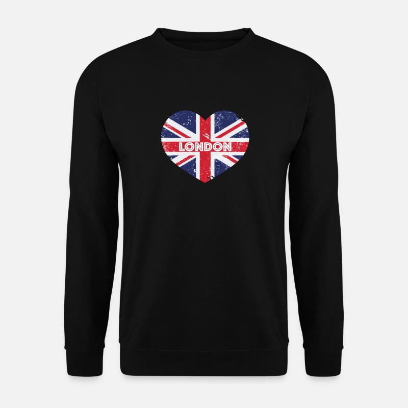 London Herz - London Union Jack Flagge Souvenir - Unisex Pullover - Schwarz