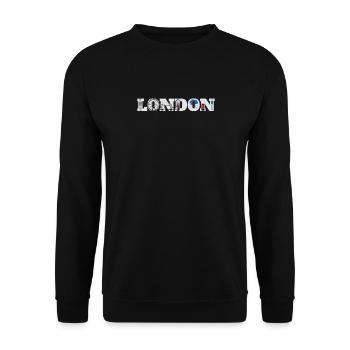 Souvenir du logo de la skyline de Londres - Sweat-shirt Unisexe - noir - Devant - Alina (178cm) & Michal (187cm)
