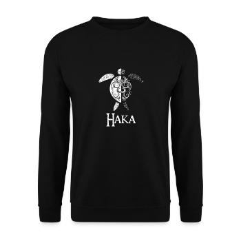 Haka Neuseeland Rugby Maori Kiwi Motiv - Unisex Pullover - Schwarz - Vorne - Alina (178cm) & Michal (187cm)