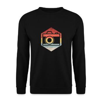 Chemise de photographe appareil photo rétro vintage - Sweat-shirt Unisexe - noir - Devant - Alina (178cm) & Michal (187cm)