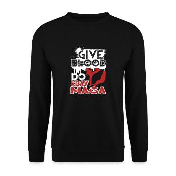 Krav Maga Blut spenden Krav Maga - Unisex Pullover - Schwarz - Vorne - Alina (178cm) & Michal (187cm)