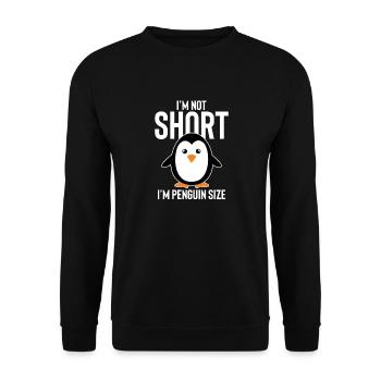 Im pas court Im taille du pingouin - Sweat-shirt Unisexe - noir - Devant - Alina (178cm) & Michal (187cm)