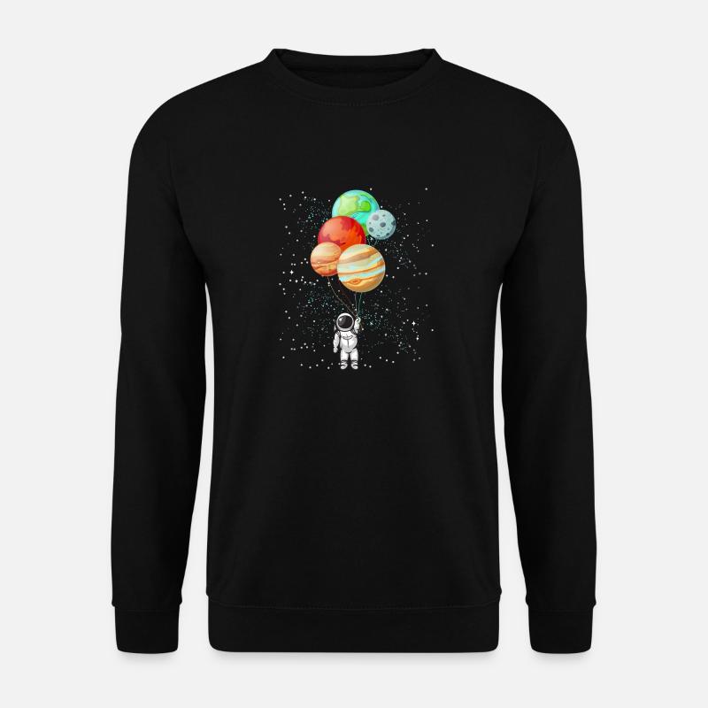 Astronaut Planeten Ballons Weltall Astronomie - Unisex Pullover - Schwarz