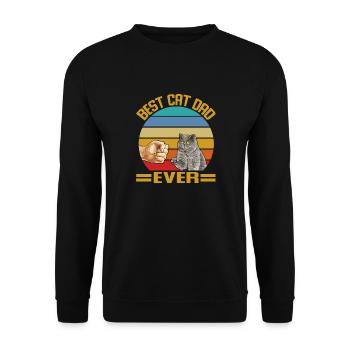 Best Cat Dad Ever britannique cheveux court chat chat chat - Sweat-shirt Unisexe - noir - Devant - Alina (178cm) & Michal (187cm)