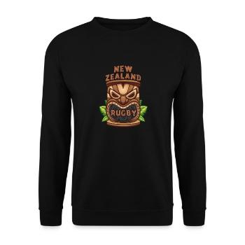 Haka Neuseeland Design für New Zealand Rugby Fans - Unisex Pullover - Schwarz - Vorne - Alina (178cm) & Michal (187cm)