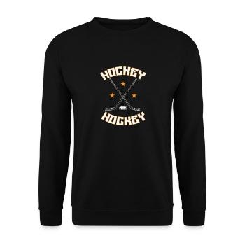 Hockey puck - Unisex Sweatshirt - black - Front - Alina (178cm) & Michal (187cm)