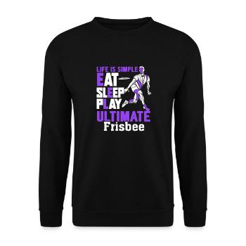 Ultimate Frisbee Eat Sleep Spielen Sie Ultimate Frisbee - Unisex Pullover - Schwarz - Vorne - Alina (178cm) & Michal (187cm)