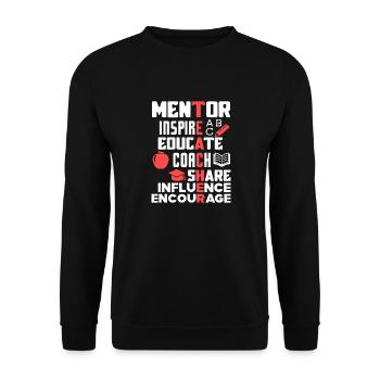 Lehrer Lehrer Mentor Inspire Educate - Unisex Pullover - Schwarz - Vorne - Alina (178cm) & Michal (187cm)