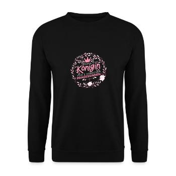 Mutter von 2 Töchtern Mama von 2 Töchtern Spruch - Unisex Pullover - Schwarz - Vorne - Alina (178cm) & Michal (187cm)