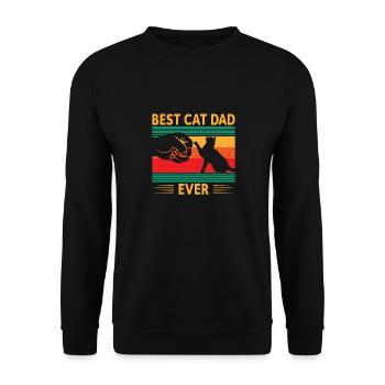 Best Cat Dad Ever - Unisex Sweatshirt - black - Front - Alina (178cm) & Michal (187cm)