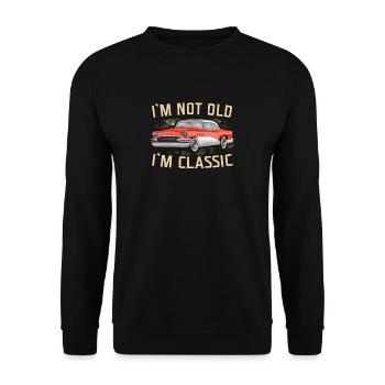 Je ne suis pas vieux, je suis classique Cool Vintage Car Fathers - Sweat-shirt Unisexe - noir - Devant - Alina (178cm) & Michal (187cm)