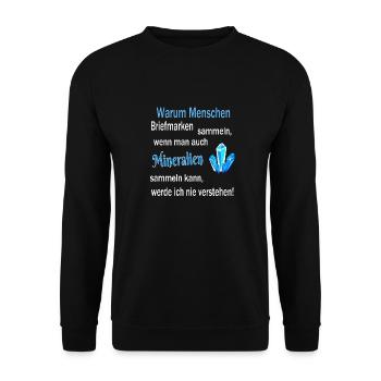 Menschen Mineralien sammeln Edelsteine Geschenk - Unisex Pullover - Schwarz - Vorne - Alina (178cm) & Michal (187cm)