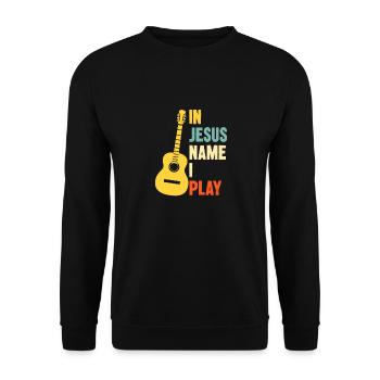 Guitare au nom de Jésus que je joue - Sweat-shirt Unisexe - noir - Devant - Alina (178cm) & Michal (187cm)