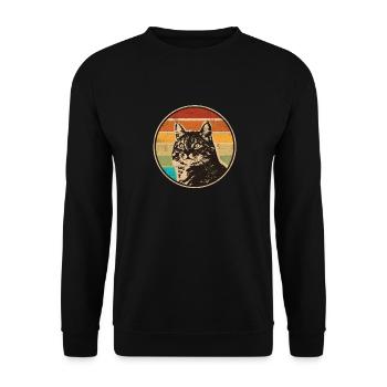 Chat gueule de bois chat propriétaire miaou chaton ronronnant - Sweat-shirt Unisexe - noir - Devant - Alina (178cm) & Michal (187cm)
