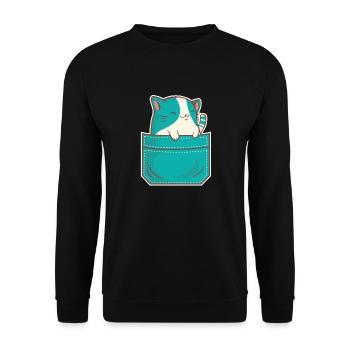 Chat gueule de bois chat propriétaire miaou chaton ronronnant - Sweat-shirt Unisexe - noir - Devant - Alina (178cm) & Michal (187cm)