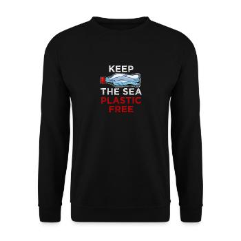 Save The Ocean Keep the Sea plastic free Meer Öko - Unisex Sweatshirt - black - Front - Alina (178cm) & Michal (187cm)