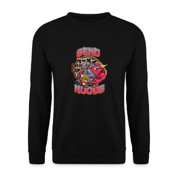 Send Noods Ramen Japanese Noodles Anime - Unisex Pullover - Schwarz - Vorne - Alina (178cm) & Michal (187cm)