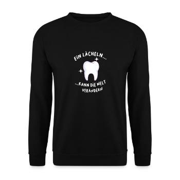 Zahnmedizinische Fachangestellte Zahnarzthelferin - Unisex Pullover - Schwarz - Vorne - Alina (178cm) & Michal (187cm)