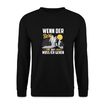 Wenn der Berg ruft muss ich gehen - Unisex Pullover - Schwarz - Vorne - Alina (178cm) & Michal (187cm)