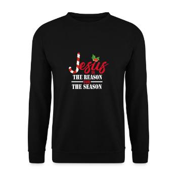 Jésus est la raison de la saison - Sweat-shirt Unisexe - noir - Devant - Alina (178cm) & Michal (187cm)