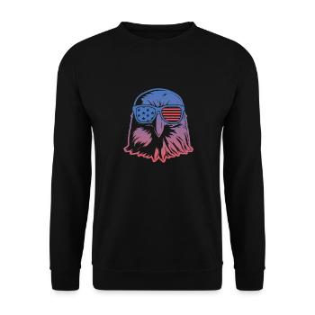 american eagle patriotic person shirt - Unisex Sweatshirt - black - Front - Alina (178cm) & Michal (187cm)