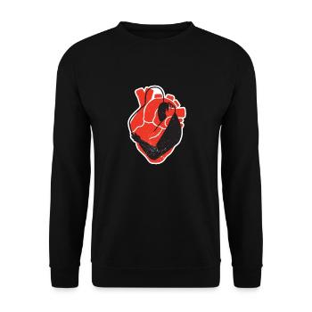 Coeur avec étreinte Couple de coeurs aimants - Sweat-shirt Unisexe - noir - Devant - Alina (178cm) & Michal (187cm)