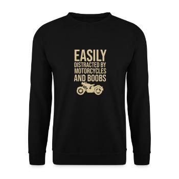 Easily distracted by motorcycles and boobs - Unisex Sweatshirt - black - Front - Alina (178cm) & Michal (187cm)