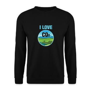 Dieselverbot Anti Klimawandel Demo I Love Co2 - Unisex Pullover - Schwarz - Vorne - Alina (178cm) & Michal (187cm)