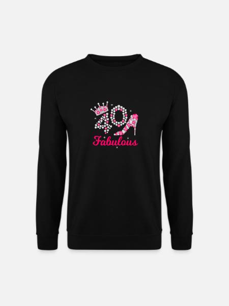 Fabulous 40 Queen 40.Geburtstag Königin Vierzig - Unisex Pullover - Schwarz