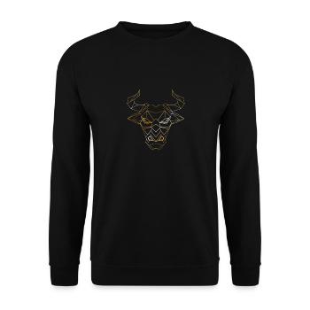 Stier Bulle Polygon Sternzeichen Ochse Geburtstag - Unisex Pullover - Schwarz - Vorne - Alina (178cm) & Michal (187cm)