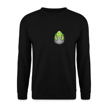 Tortue dans la poche de poitrine amour des tortues de mer - Sweat-shirt Unisexe - noir - Devant - Alina (178cm) & Michal (187cm)