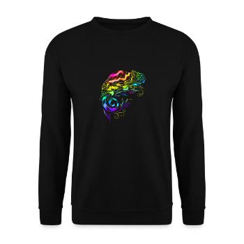 Chameleon mandala iguanas breeding reptiles - Unisex Sweatshirt - black - Front - Alina (178cm) & Michal (187cm)