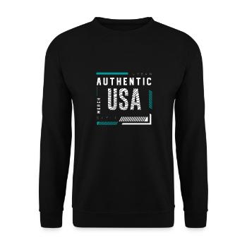 USA - Gift T-shirt - Unisex Sweatshirt - black - Front - Alina (178cm) & Michal (187cm)