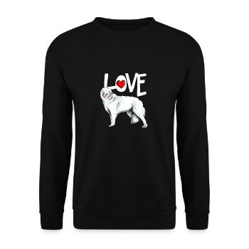 LOVE - Maremmano Abruzzese Shepherd Dog - Unisex Sweatshirt - black - Front - Alina (178cm) & Michal (187cm)