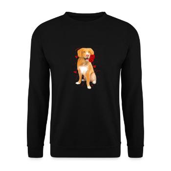 Nouvelle-Écosse Duck Tolling Retriever avec Rose - Sweat-shirt Unisexe - noir - Devant - Alina (178cm) & Michal (187cm)