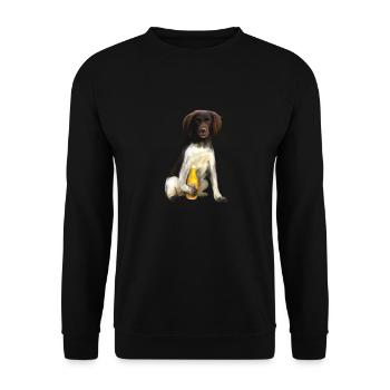 Kleiner Münsterländer - Cheers - Unisex Sweatshirt - black - Front - Alina (178cm) & Michal (187cm)