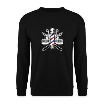 Get Faded Barber Shop Owner Hair Cutter Stylist be - Unisex Sweatshirt - black - Front - Alina (178cm) & Michal (187cm)