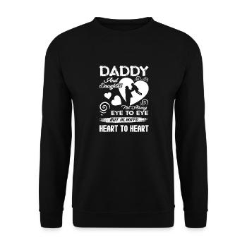 Fête des pères papa et fille coeur à coeur - Sweat-shirt Unisexe - noir - Devant - Alina (178cm) & Michal (187cm)