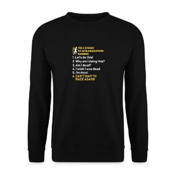 The 6 stages of ultramarathon running funny runner - Unisex Sweatshirt - black - Front - Alina (178cm) & Michal (187cm)
