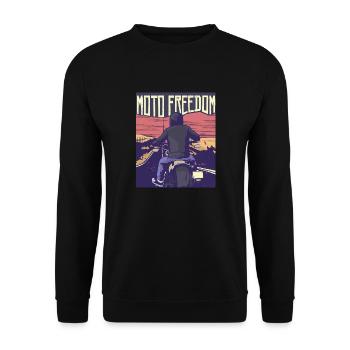 Moto, motocycliste, moto liberté - Sweat-shirt Unisexe - noir - Devant - Alina (178cm) & Michal (187cm)