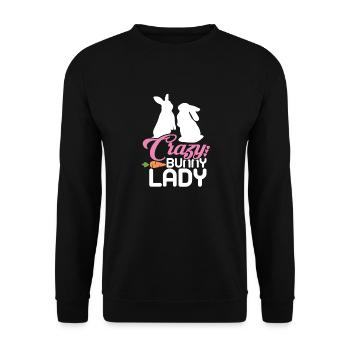 Chemise d'amant de lapin Crazy Bunny Lady - Sweat-shirt Unisexe - noir - Devant - Alina (178cm) & Michal (187cm)