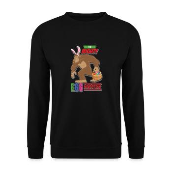Bigfoot Egg Hunter - Easter Bunny Basket Holiday - Unisex Sweatshirt - black - Front - Alina (178cm) & Michal (187cm)
