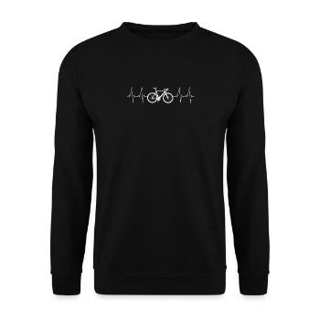 Roue de vélo vélo de montagne VTT vélo battement de coeur coeur - Sweat-shirt Unisexe - noir - Devant - Alina (178cm) & Michal (187cm)