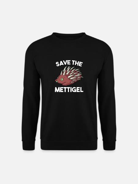 Mettigel Mettbrötchen für Fleischliebhaber - Unisex Pullover - Schwarz